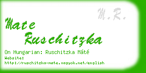 mate ruschitzka business card